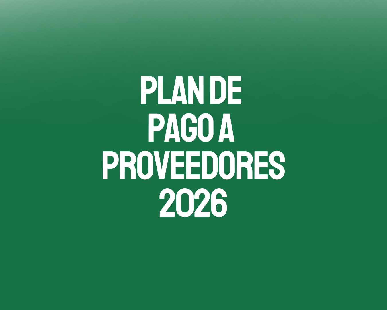 PLAN DE PAGO A PROVEEDORES 2026